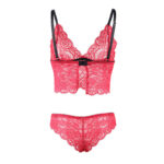 SUBBLIME - 953898 CAMICIA DA NOTTE IN SETA E PIZZO + SLIP ROSSO S/M - immagine 8